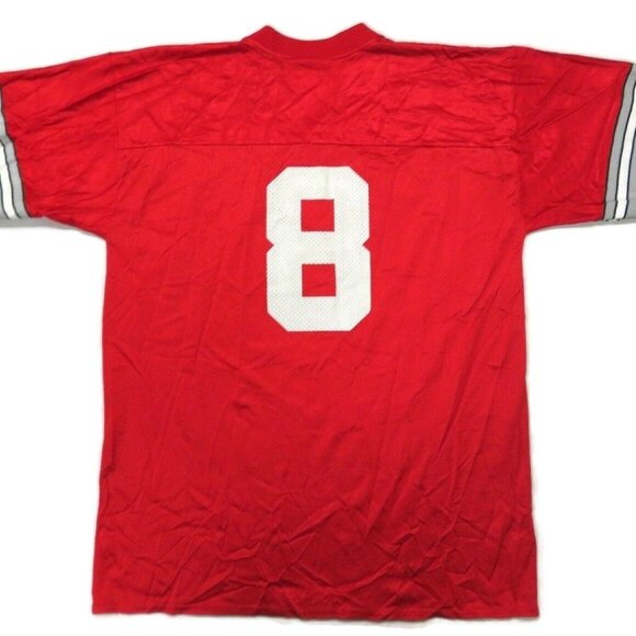Puma Ohio State‎ Football Jersey Mens Large Vintage 90s Red Nylon USA Made #8 - Picture 5 of 6